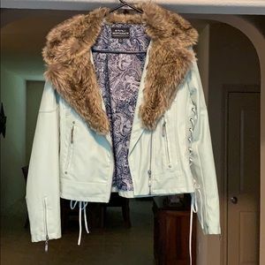 Mint faux leather jacket